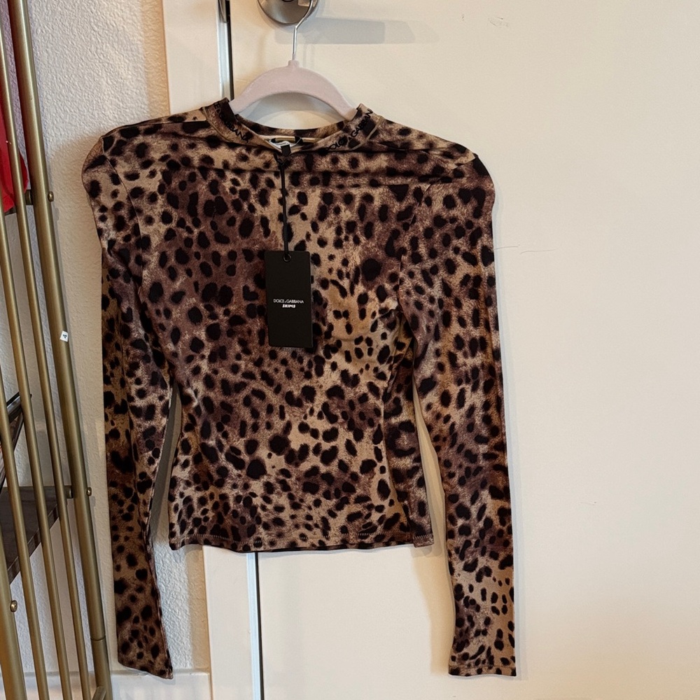 SKIMS  Dolce Gabanna Leopard Print Long Sleeve top